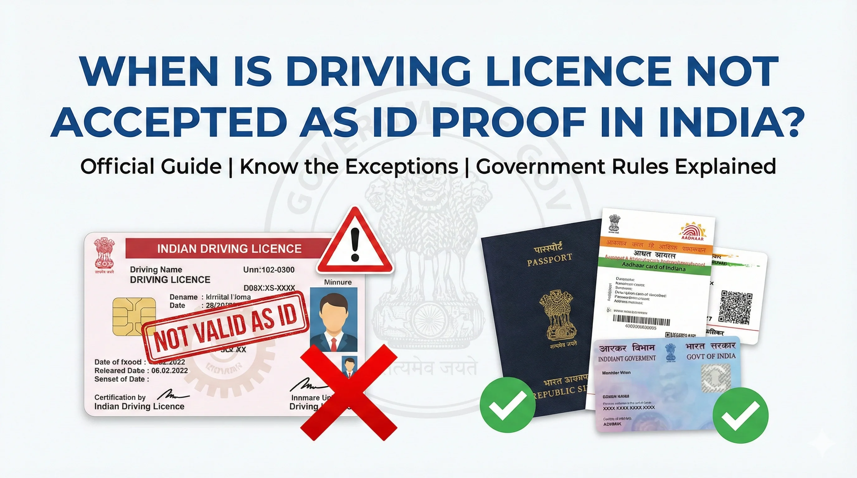 Where Driving Licence Is Not Accepted as ID - Validity Explained (India)